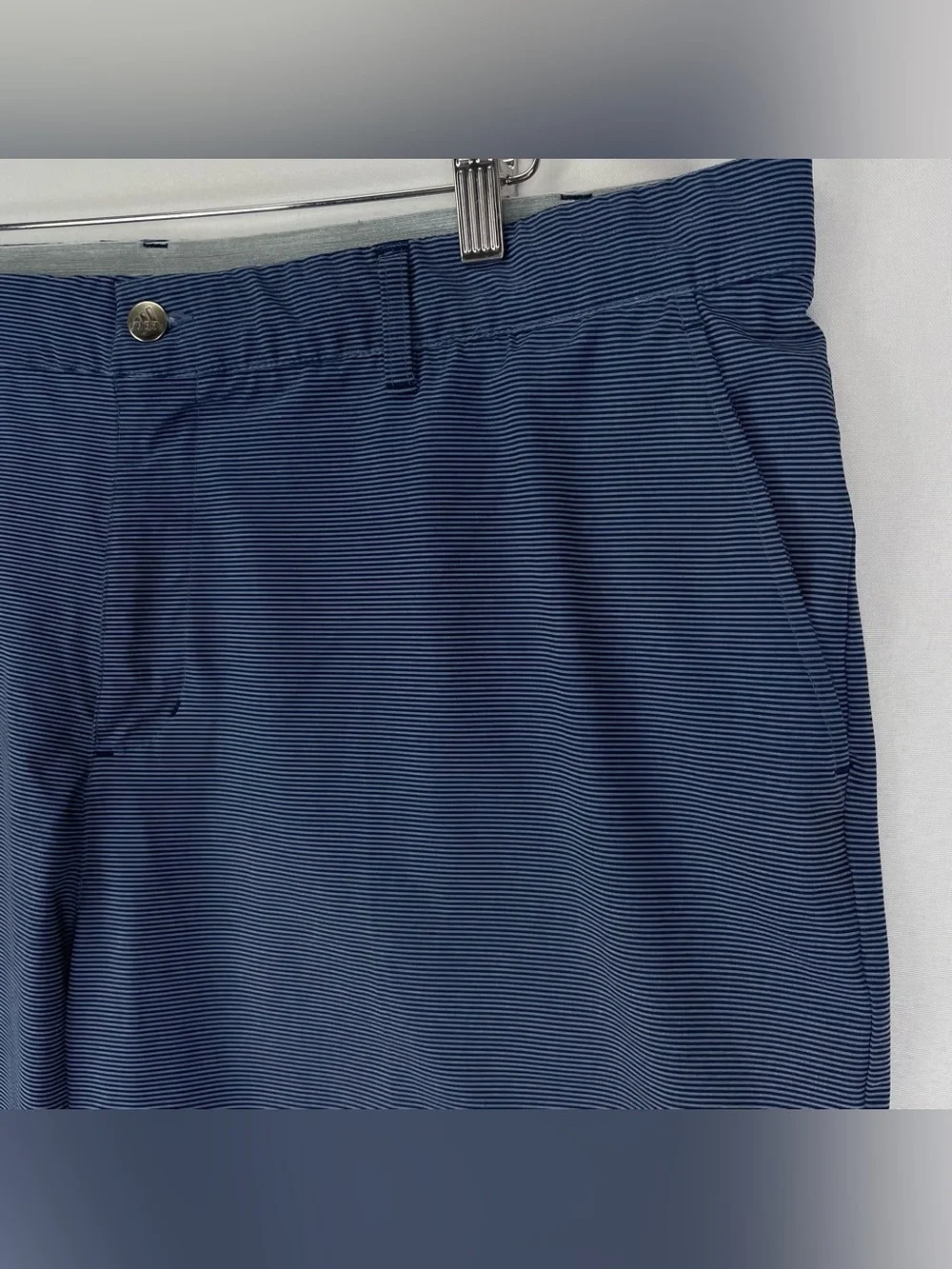Adidas Performance Shorts Men’s 42 Blue Striped Lightweight Stretch Golf 11” Ins